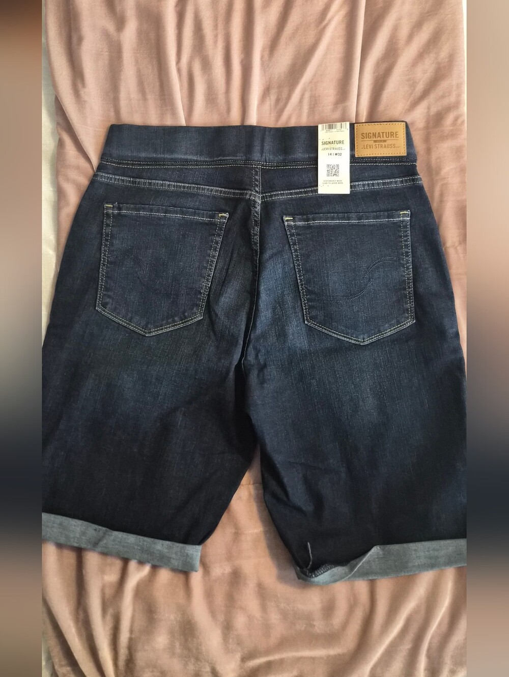 Signature by Levi Strauss Dark Blue Pull-On Shorts - Picture 2 of 2